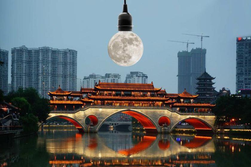 یک ماه مصنوعی به زودی در آسمان چنگدوی چین می درخشد